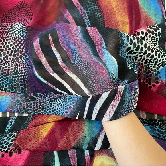 Caroline Rose Open Front Kimono Lightweight Semi-Sheer Cardigan Size M - Picture 7 of 7